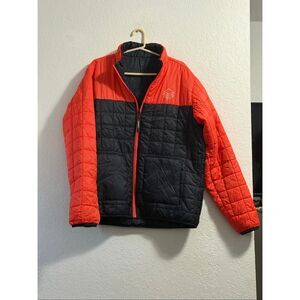Databricks Logo Reversible Puffer Jacket Data Bricks Men’s XL  Navy Blue Orange